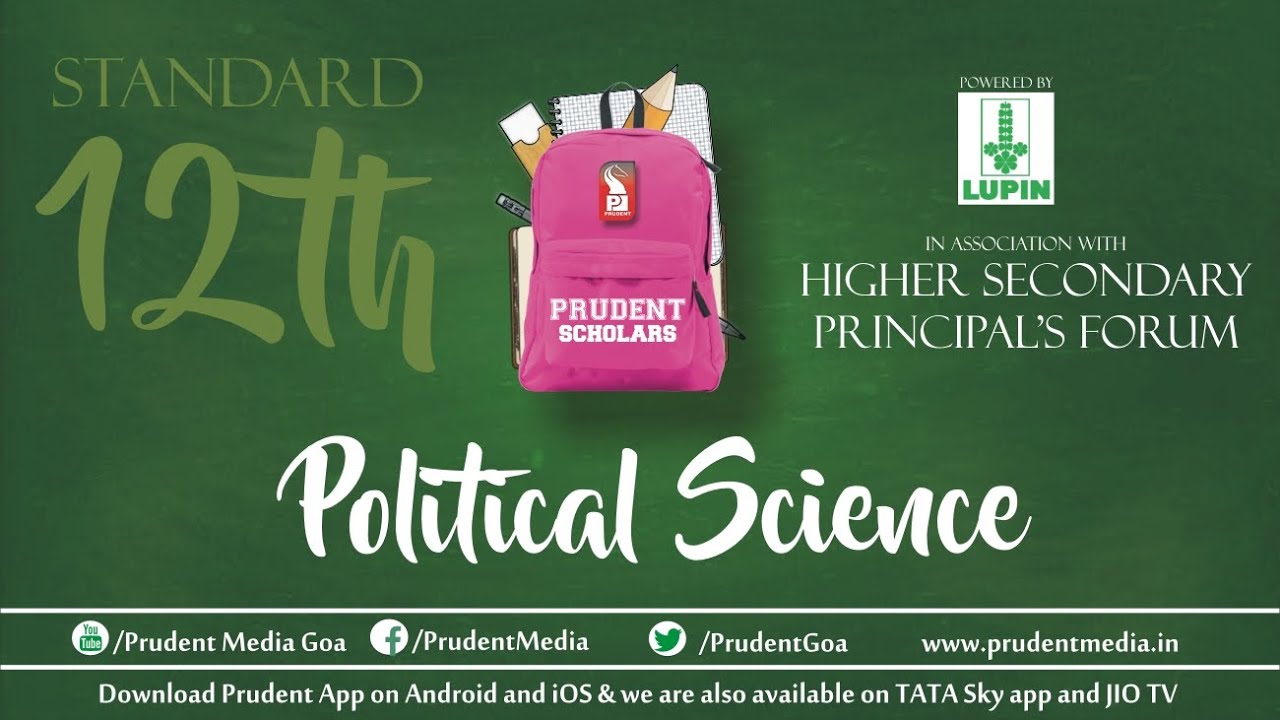 Prudent Scholars | 12th Political Science | The Crisis of Democratic Order | 11 Dec 20