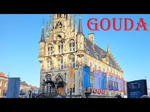 Gouda 3 Middle Ages. Town Hall From 1449 on the Markt. ICE RINK. South Holland. Baroque Coffee House