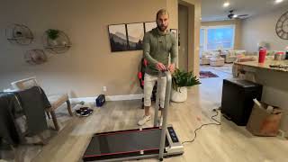 RHYTHM FUN Treadmill with Incline, Walking Pad with Handle Bar,300lbs Walking Pad with APP