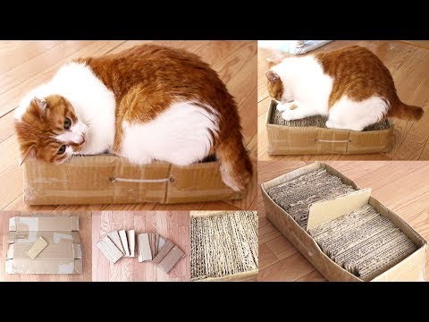 手作り猫爪とぎポスト