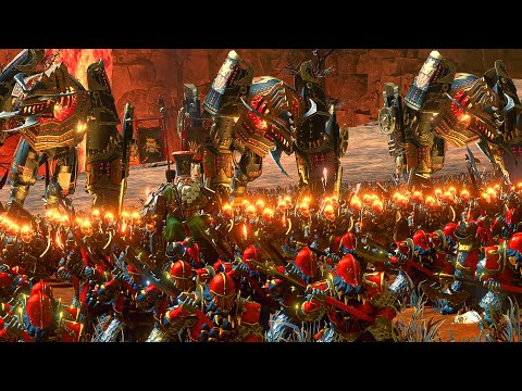WARHAMMER BATTLE - GREENSKINS and BEASTMEN vs CHAOS DWARFS
