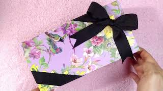 How to tie diagonal ribbon bow on gift wrapping box | 禮物盒斜綁蝴蝶結的打法 #bowMaking on gift box