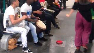 Amazing Djembe Show Continues, Chatelet, Paris, Metro music performance 28.01.2014.