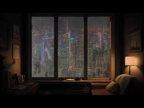 Sleep within 5 minutes | Rain pouring down the window of New York - The sound of rain lulls sleep