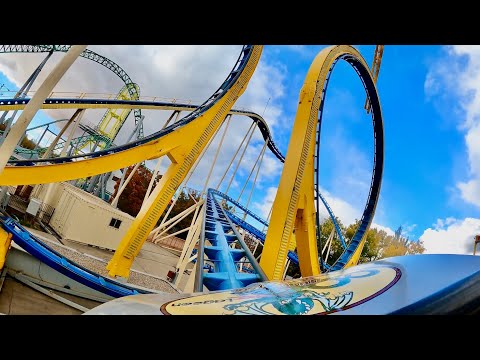 Colossus the Fire Dragon INTENSE Double Looping Roller Coaster 4K POV! | Lagoon Utah [No Copyright]