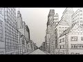 How to Draw a City Street in One Point Perspective: Narrated