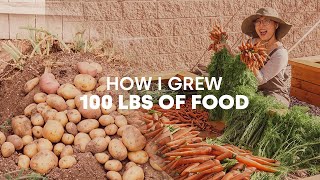 🥔 My Peaceful Garden Tour: How I Grew 100 lbs of Potatoes, Pumpkins, Corn, & Carrots!