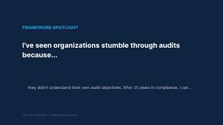 I've seen organizations stumble through audits because... | The Art of Service