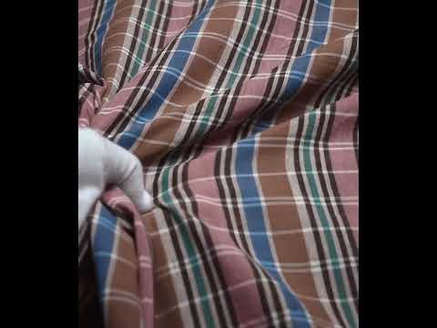 Check Multicolor Pure Cotton 90 GSM Handwoven Fabric 545 — video