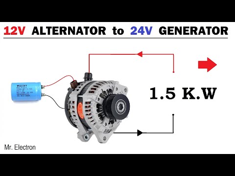 12V Car Alternator to 24 Volts 64 Amps  - 1500W Toyota Alternator