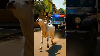 Baby calf was kidnapped by a boy saved by a police man ! #humanity #cow #animals