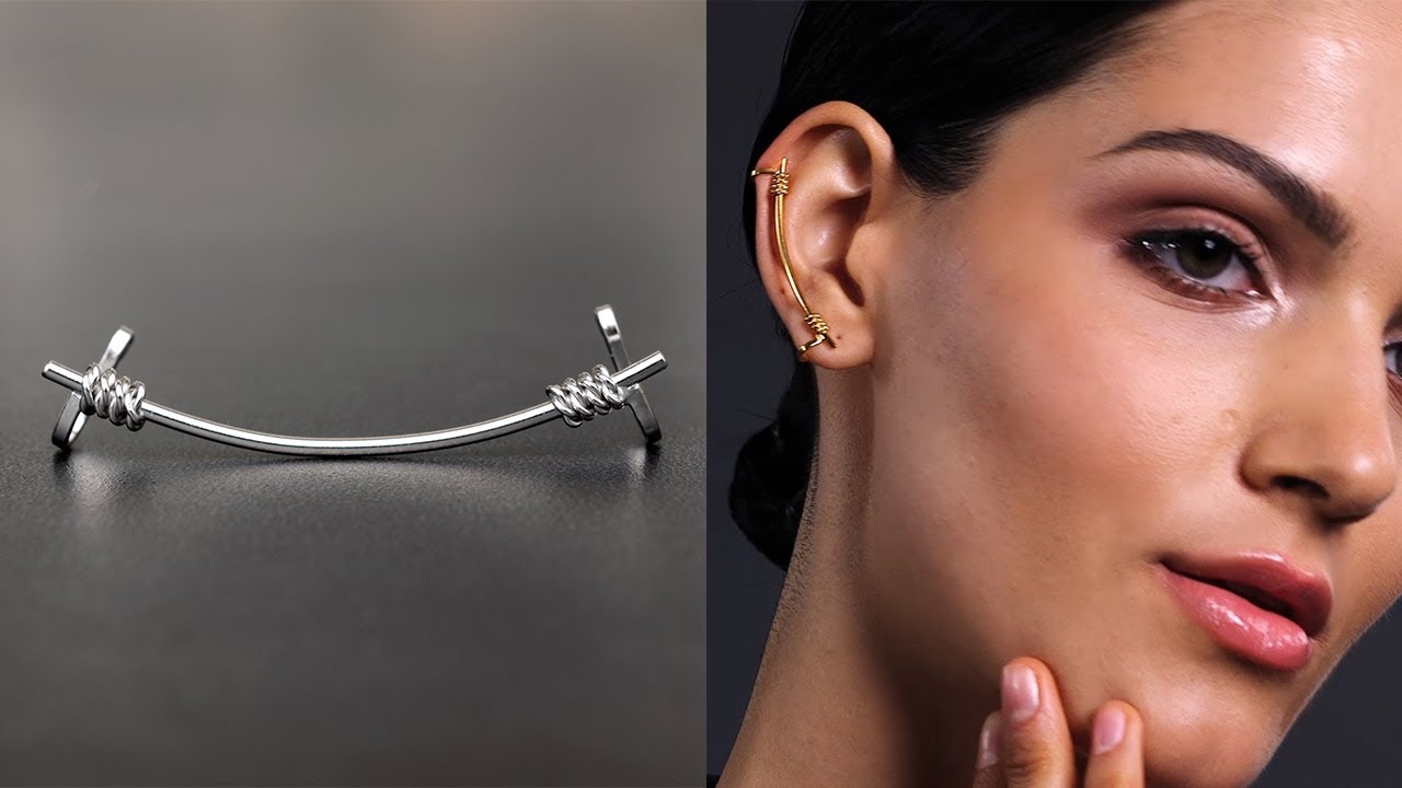 Statement earcuff earring, edgy sterling silver ear cuff | Emmanuela®