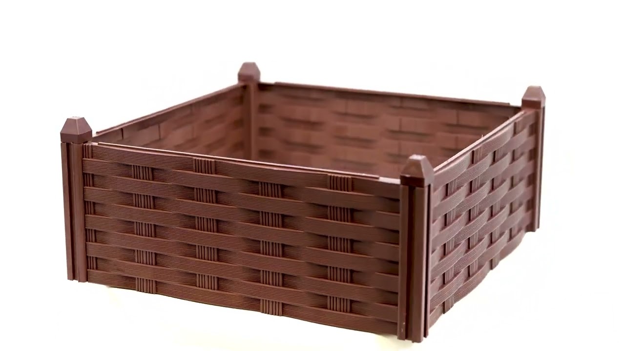 Rattan Effect 4 Piece Garden Bed