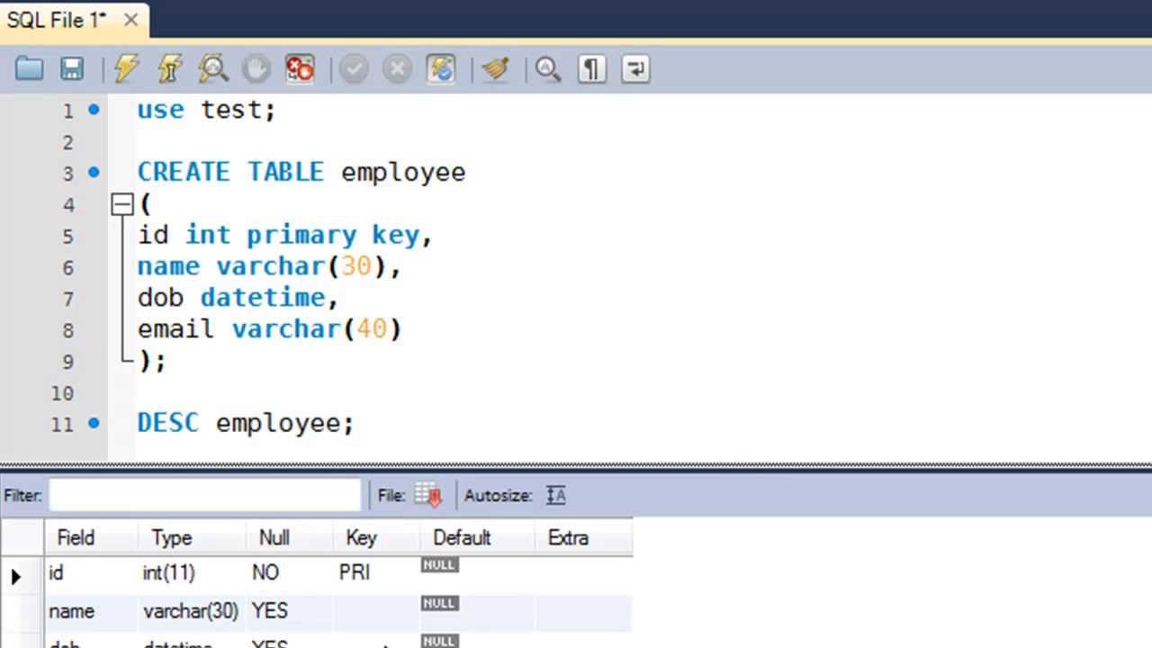 Putar video SQL Tutorial - 9: Create Table Statement sekarang SQL Tutorial - 9: Create Table Statement