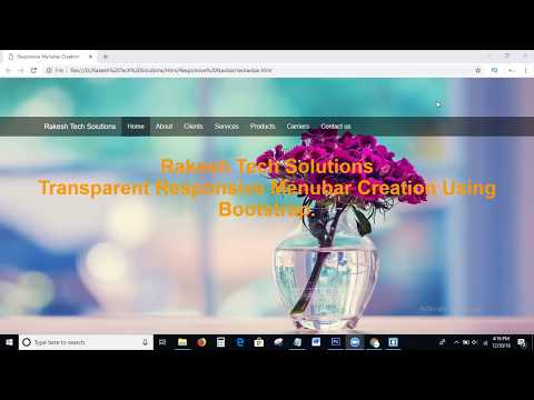 Transparent Responsive Menubar Creation Using Bootstrap   Responsive Navbar   Responsive Navigation