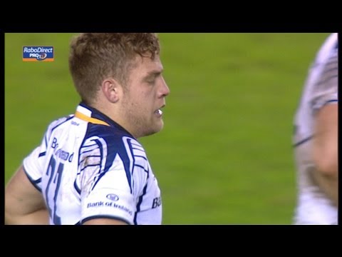 Ian Madigan dives low for try at the posts - Edinburgh v Leinster 4th Jan 2013