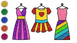 Como fazer um vestido bonito | Desenho fácil | Passo a passo | Chiki Art Brasil
