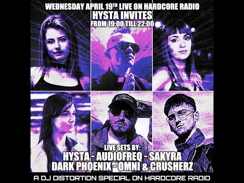 Hysta Invites at Hardcore Radio. Sets by Hysta, Audiofreq, Sakyra, DarkPhoenix, OMNI & Crusherz.