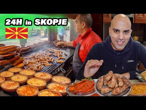 I Ate MACEDONIAN FOOD in Skopje For 24 Hours 🇲🇰