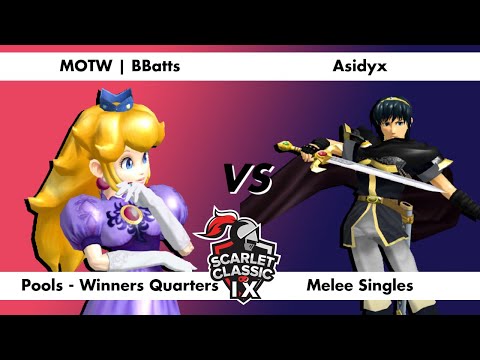 Scarlet Classic IX Melee - BBatts (Peach) vs Asidyx (Marth) - Pools - Winners Quarters