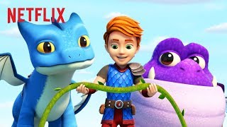Dak, Winger &amp; Burple Land in Trouble! 🐲 Dragons: Rescue Riders | Netflix Jr