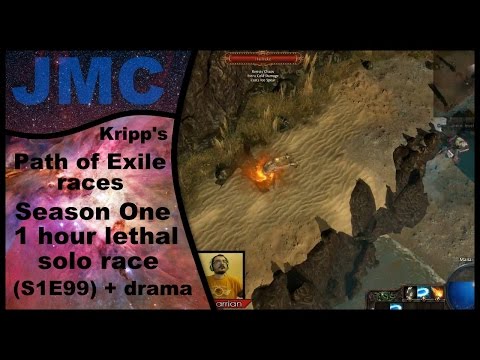 [Legendary Mors vs Cybrix fight] Kripp's Path of Exile races - S1, 1Hr Lethal Solo (S1E99)