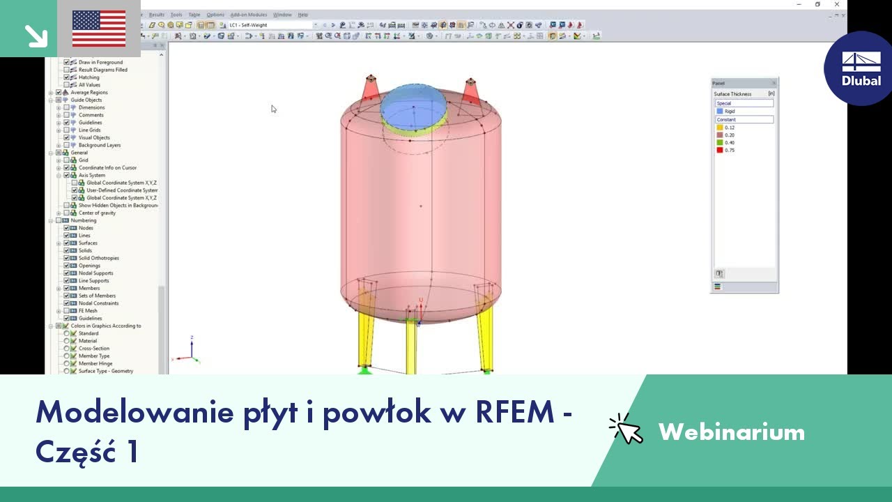 Modelowanie płyt i powłok w RFEM - Część 1