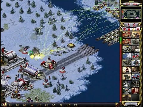 Red Alert 2 - 1 vs 7 The Brutal Enemy Strategy! Tesla Tank upgrade