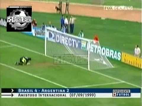 Brasil 4 vs Argentina 2 Amistoso 1999 FUTBOL RETRO TV
