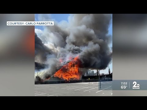 Fire breaks out at Domino Sugar facility in Baltimore