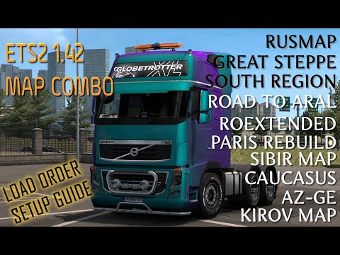 The First ETS2 1.42 Map Combo (w/out Promods but with Rusmap, Roextended, South Region and more)