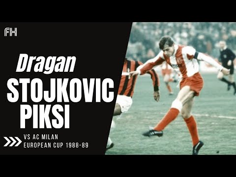 Dragan Stojkovic ● Goal and Skills ● Crvena Zvezda 1-1 AC Milan (3-5 pen) ● European Cup 1988-89