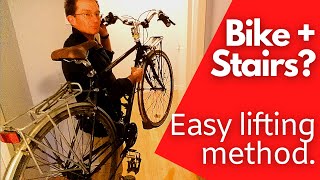 Easy way to lift a bike up stairs