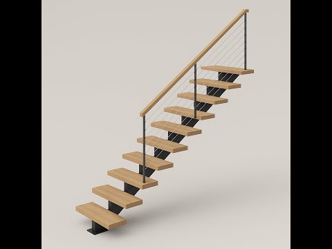 "How I Built Modern Floating Stairs with a Single Center Stringer | DIY Steel Staircase Project"