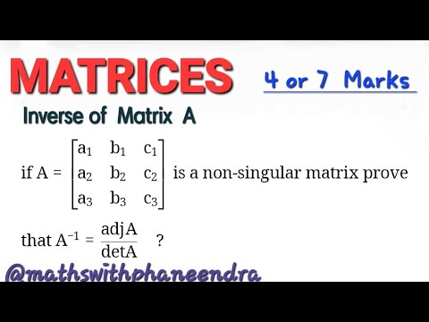 If A is non-singular matrix then prove that A౼¹ =AdjA/detA