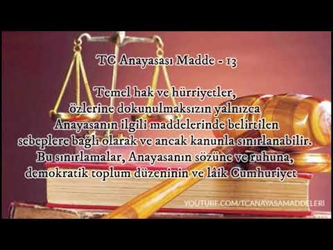 Anayasa 13.  Madde