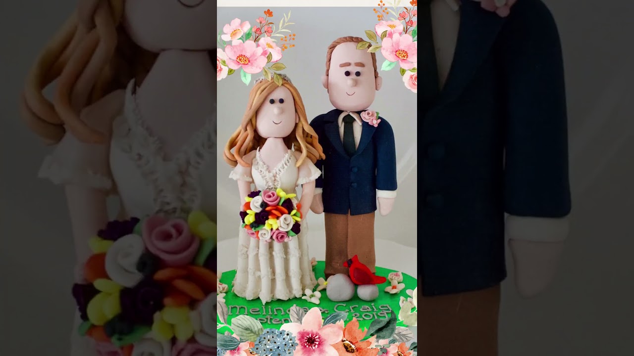 Wedding gift, Custom couple 3-d portrait, Family cake topper, Personalized wedding figures.