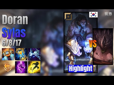 Doran Top Sylas vs Malphite lol KR solo rank Highlight 14.19