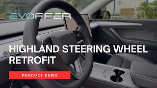 Highland Steering Wheel Retrofit Demo | Tesla Model 3 & Model Y | EVOffer