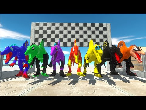 Iron Man vs Batman Spinosaurus Death Climb Speed Race Championship - Animal Revolt Battle Simulator