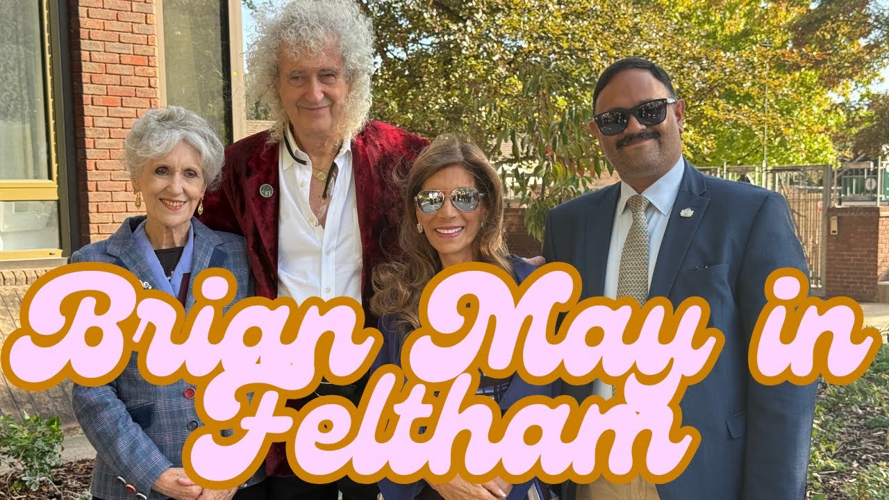 Sir Brian May opens the Freddie Mercury Memorial in Feltham - YouTube