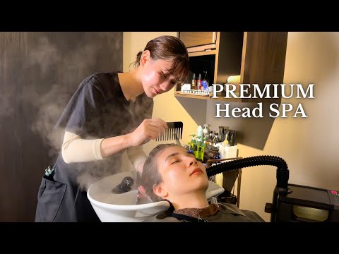 ASMR I got THE PREMIUM head spa in Tokyo, Japan (Soft...