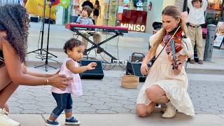 10-Month-Old Baby JOINS my violin street performance
