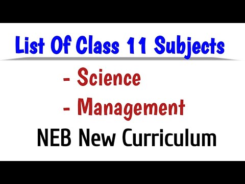 Class 11 Subjects List - NEB New Curriculum Subjects Full Details
