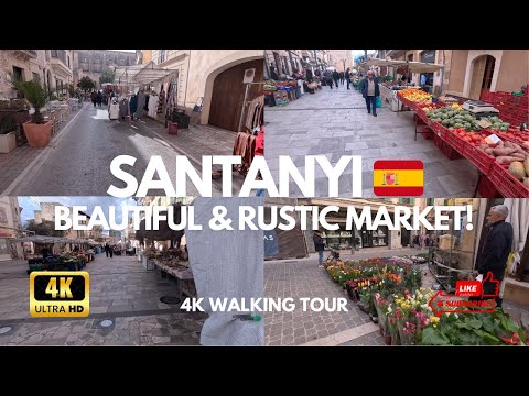 Santanyi Market 🇪🇸 Food, Drinks, Crafts & Textiles - 4K Walking Tour 🛍️