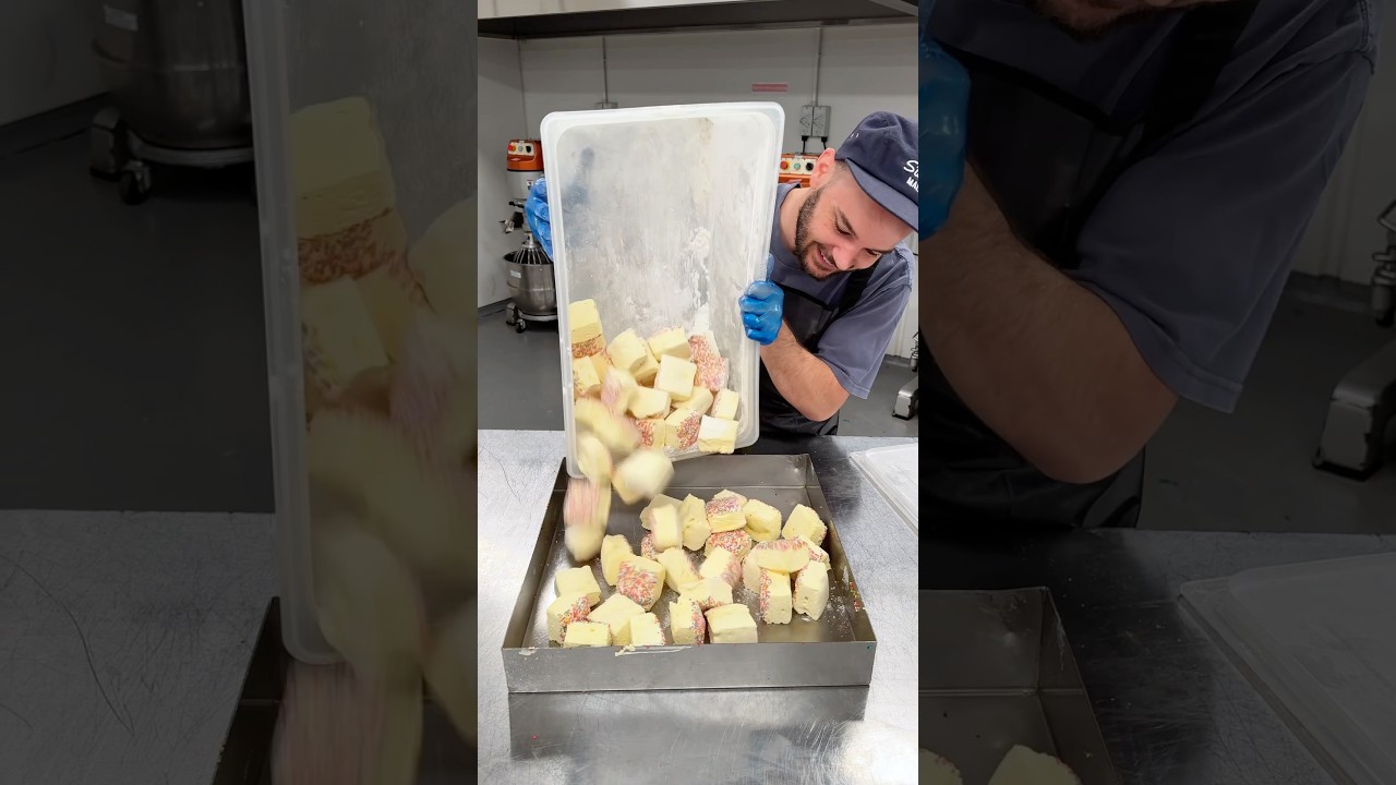 Fresh marshmallow behind the scenes