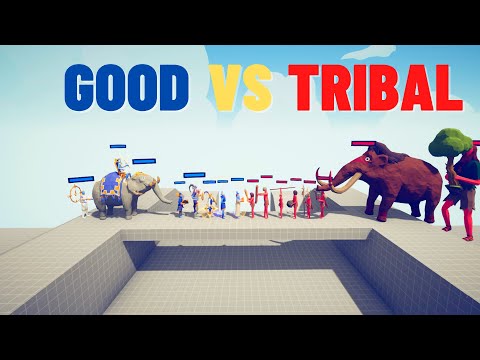 GOOD TEAM vs TRIBAL TEAM - Totally Accurate Battle Simulator - TABS
