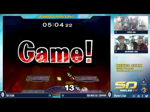 Nexus - Zephyr (Fox) vs Ilija (Sheik) - SSBM Singles Pools - Melee