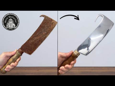 Rusty Broken Meat Cleaver Restoration - Restoration Videos