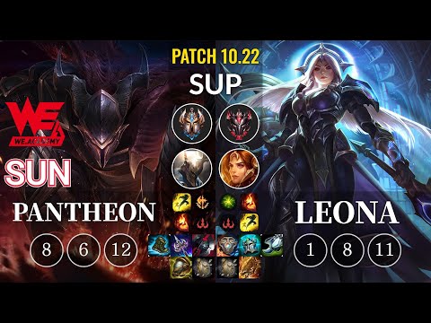 WEA Sun Pantheon vs Leona Sup - KR Patch 10.22